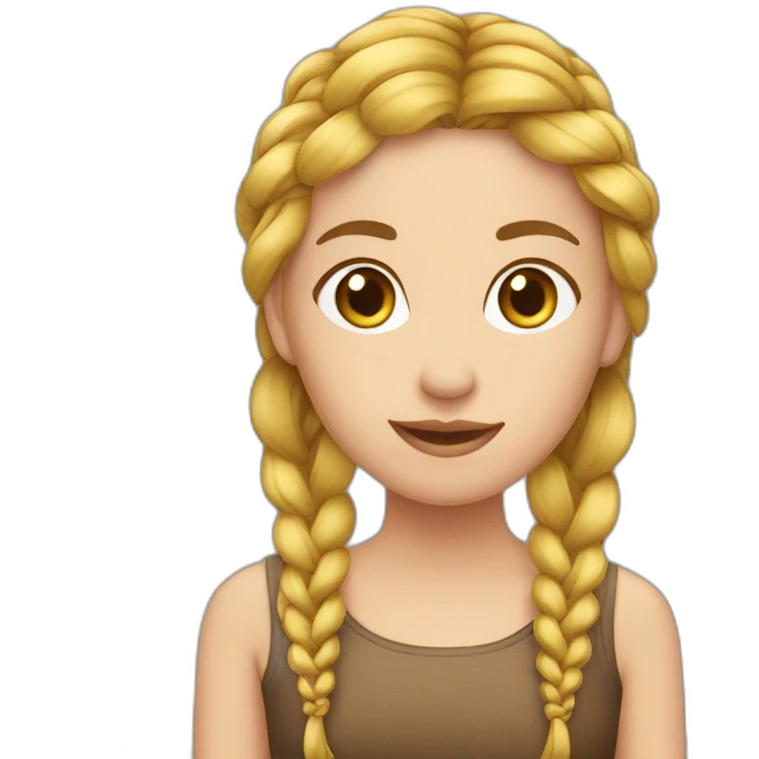 Fille avec tresse emoji