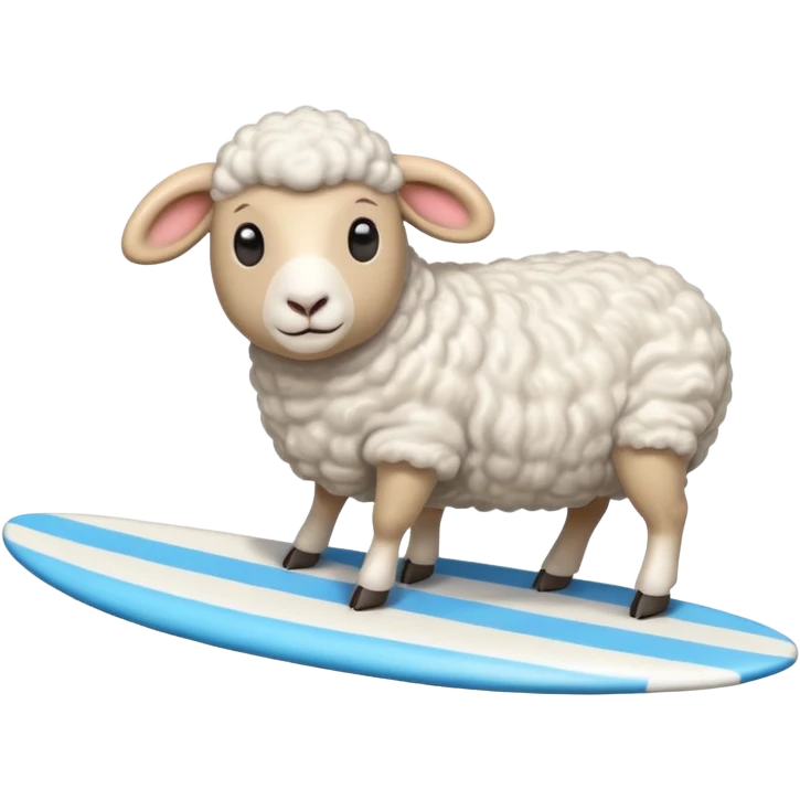 a sheep surfboarding emoji