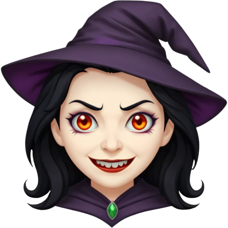 evil witch with messy hair emoji