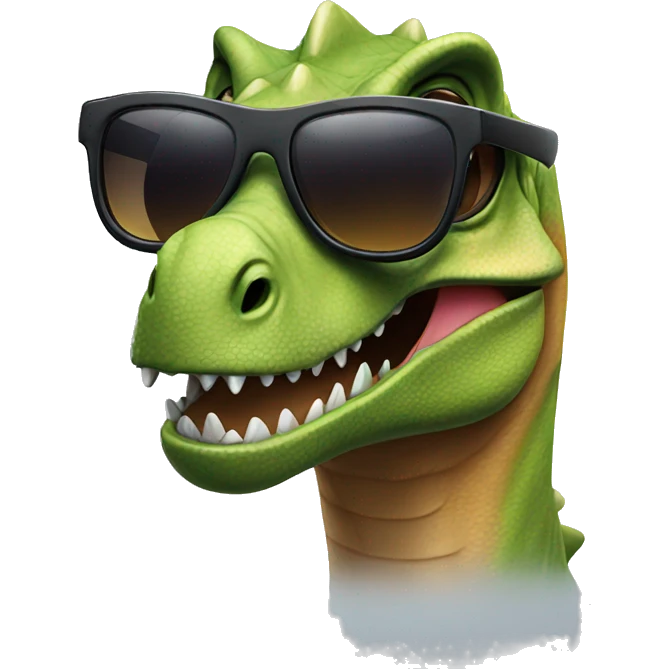 Dinosaur in sunglasses emoji
