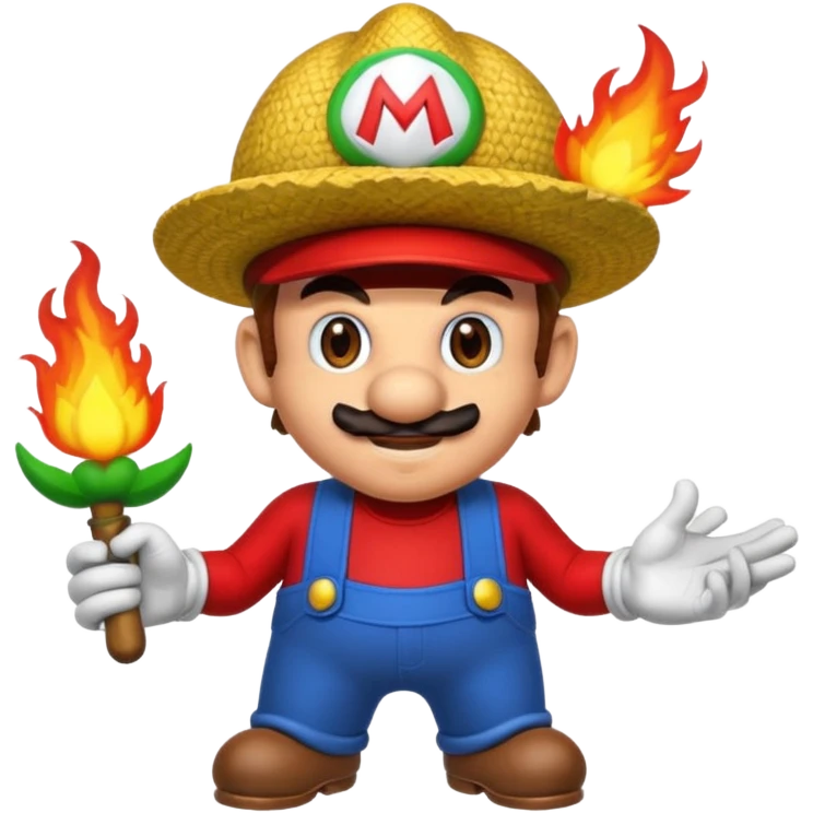 Fire power Mario with a Jamaican hat  emoji