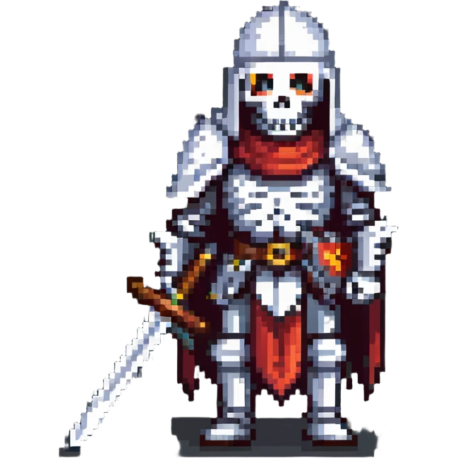 skeleton knight holding a sword emoji