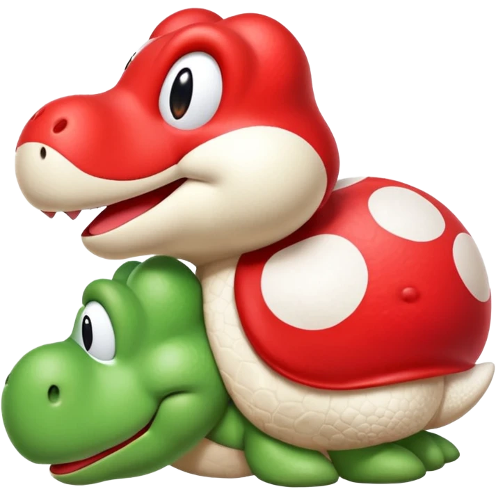 yoshi vers cute plus mignon comme la troisième image mais avec un coco rouge et blanc emoji