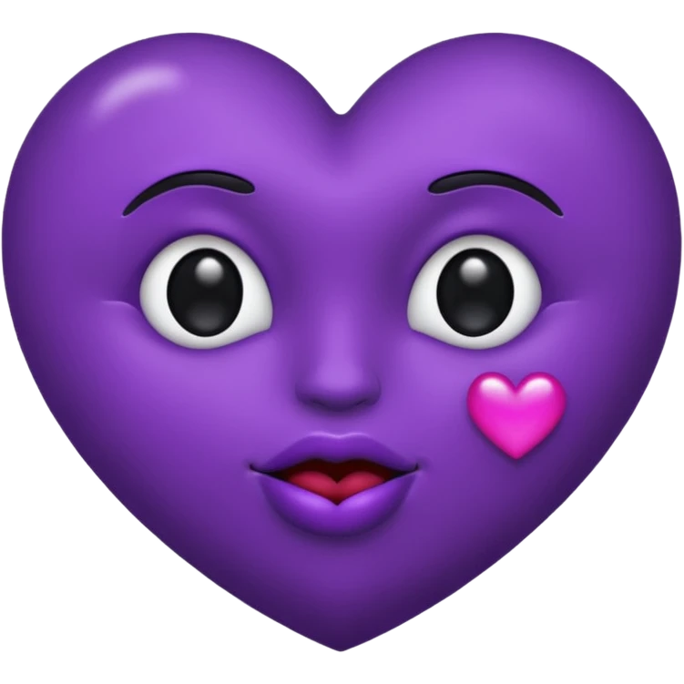 a clack emoji kissing with a purple heart emoji