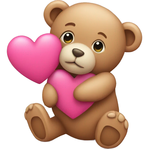 pink heart with teddy bear emoji