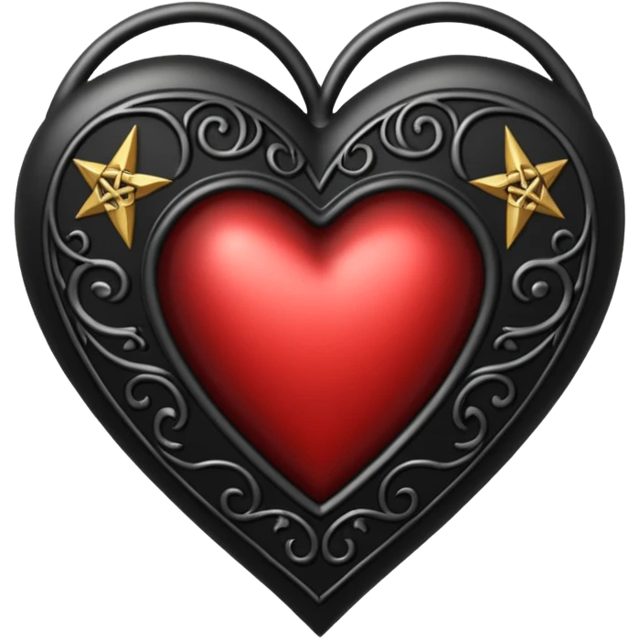 gothic heart with a pentagram emoji