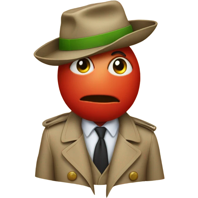 Tomato wearing trenchcoat  emoji