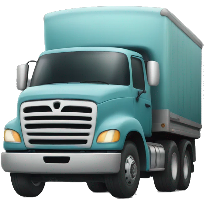 Truck that has a drunk looking face emoji