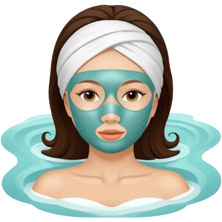 Lady with face mask spa beauty full face relaxing emoji