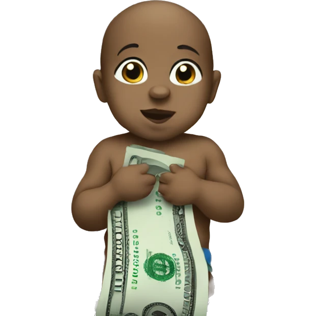 A Baby holding dollar bill emoji