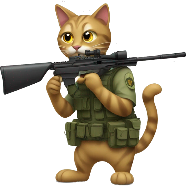 Cat with a sniper emoji