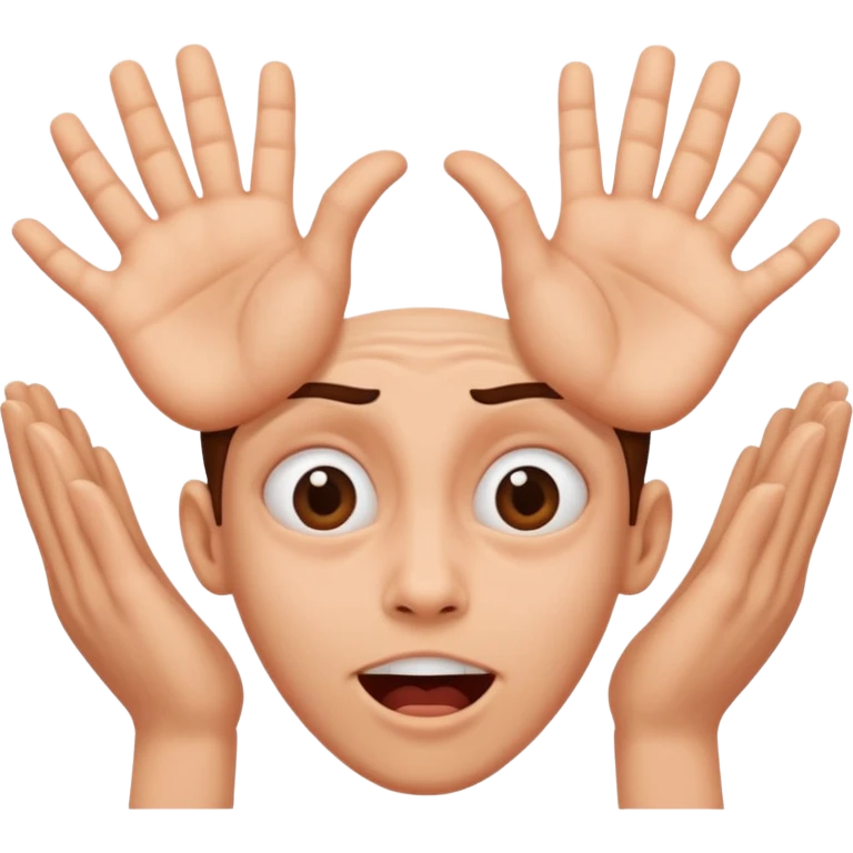 Crazy face upside down supported by hands emoji