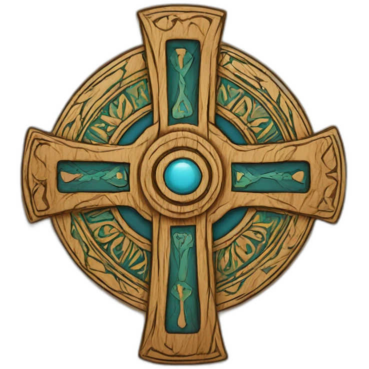 coptic cross clear in wood simple emoji