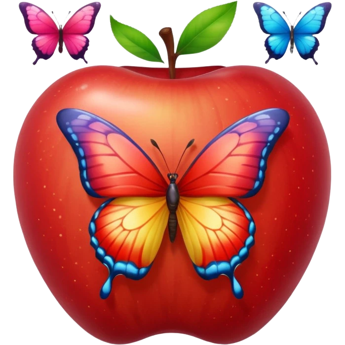Apple and butterflies  emoji