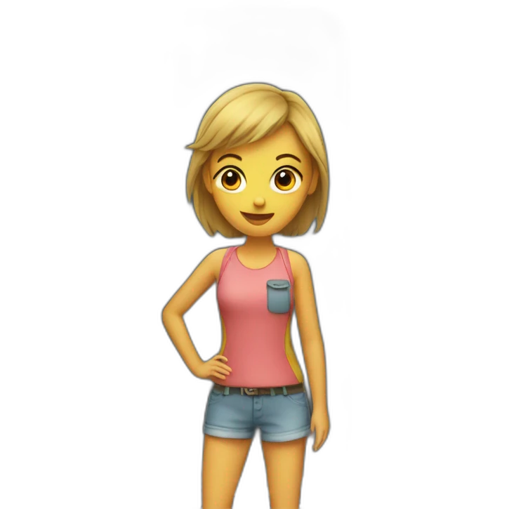Girl in front of a Campingcar  emoji