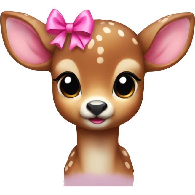 baby deer with pink bow emoji