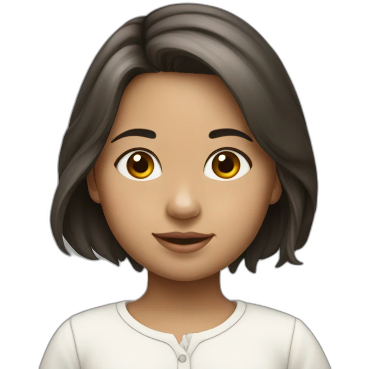 una niña + conejito blanco emoji