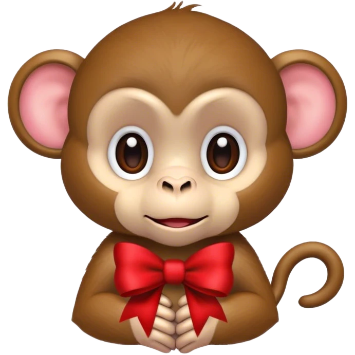 A cute monkey wearing a bow  emoji