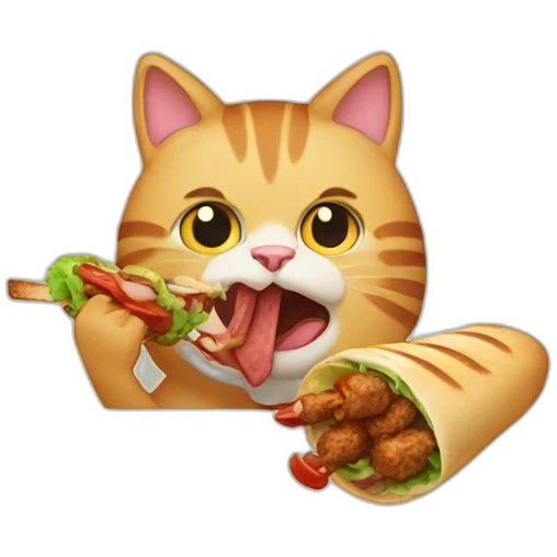 Cat eating kebab  emoji