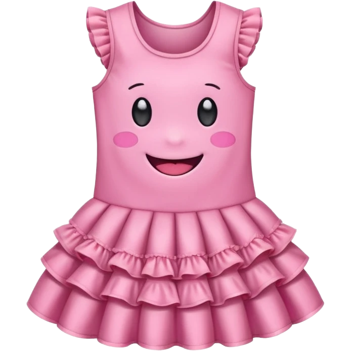 cute kawaii dress with happy smiling face and sparkles emoji style emoji