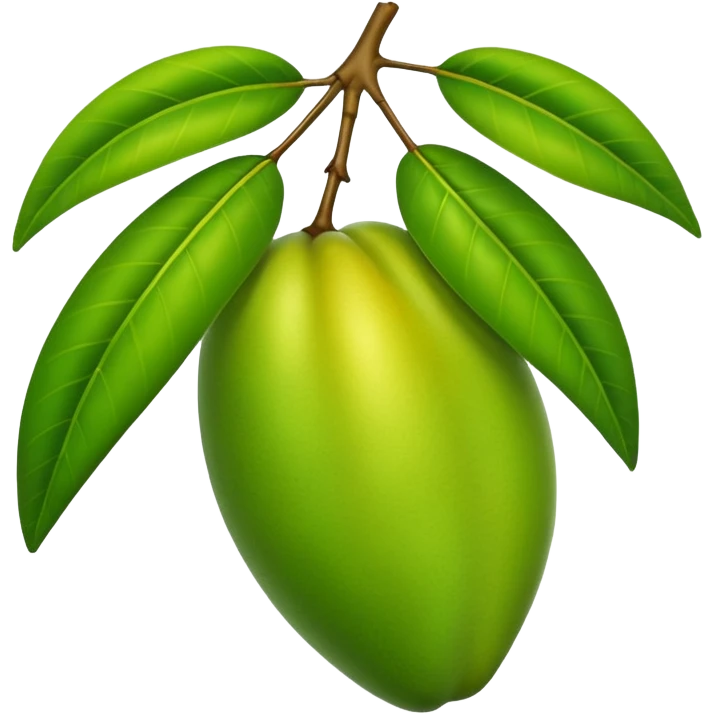 A green mango with leaves emoji