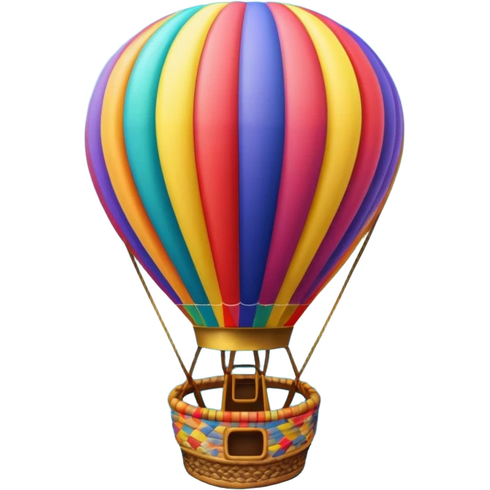 Hot air balloon above scenic ocean emoji