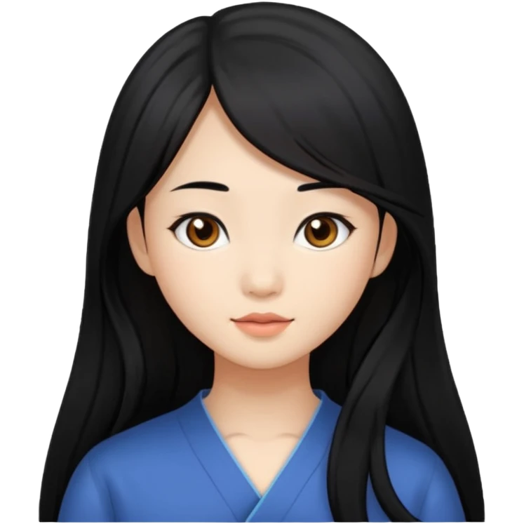 Asian girl with long hair emoji