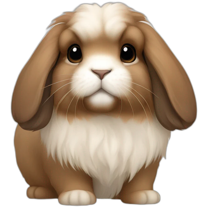 Brown lionhead holland lop emoji