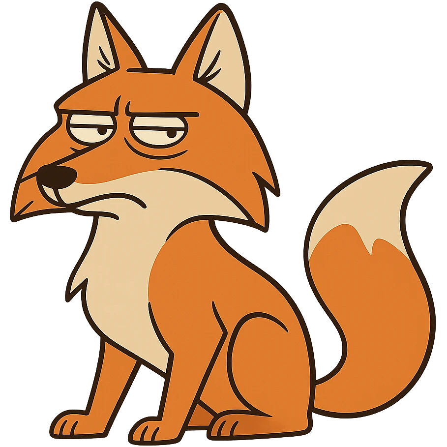 cartoon style orange Tibetan fox, no background emoji