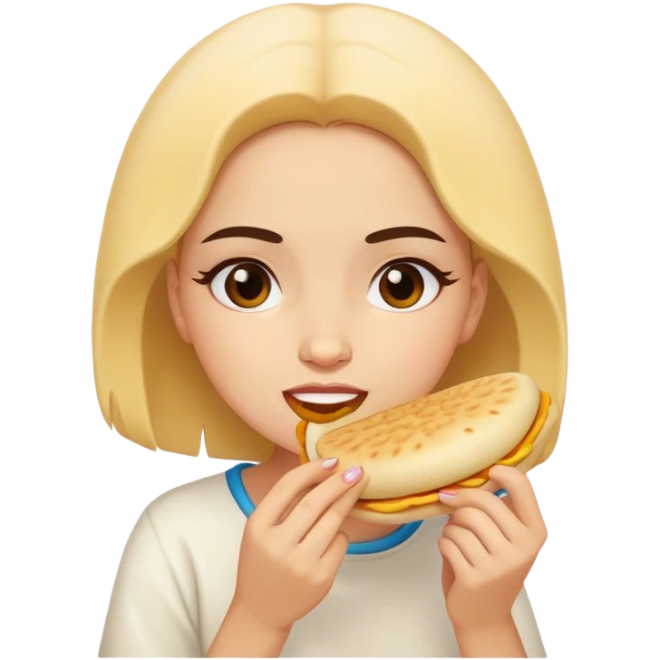 Chica comiendo Arepa emoji