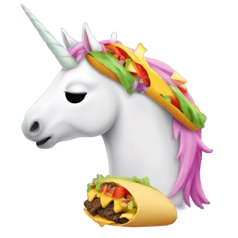 Unicorn eating a taco  emoji