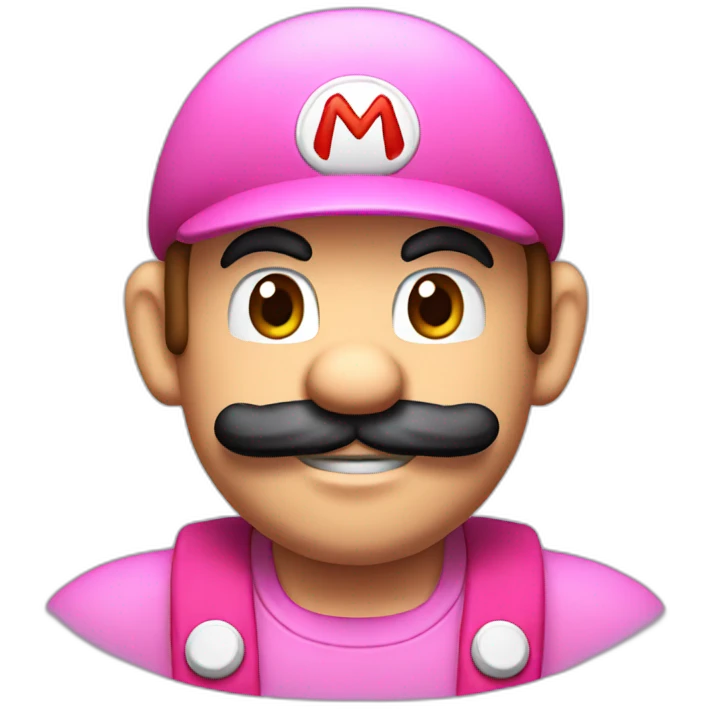 Mario with pink ears  emoji