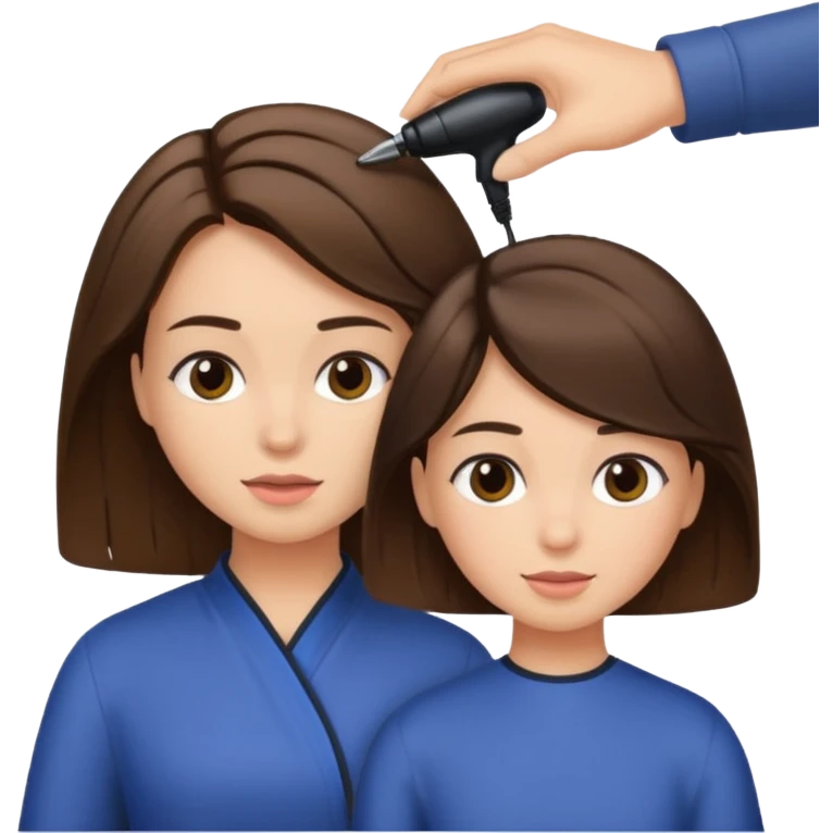 Girl brunette getting hair done  emoji