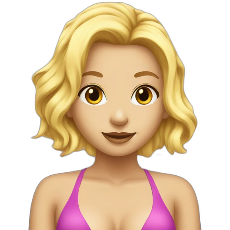 hot catgirl blonde swim suit emoji