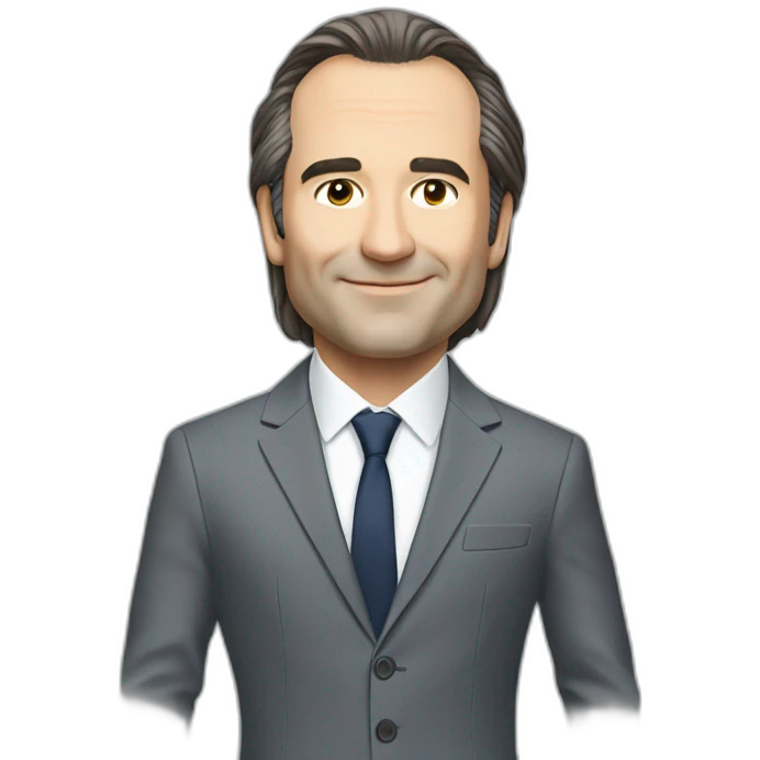 Xavier Niel Free close-up white tee-shirt with blazer emoji
