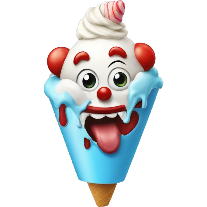 Clown eating ice cream emoji