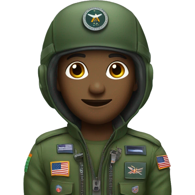 Pilot in green military flight suit emoji