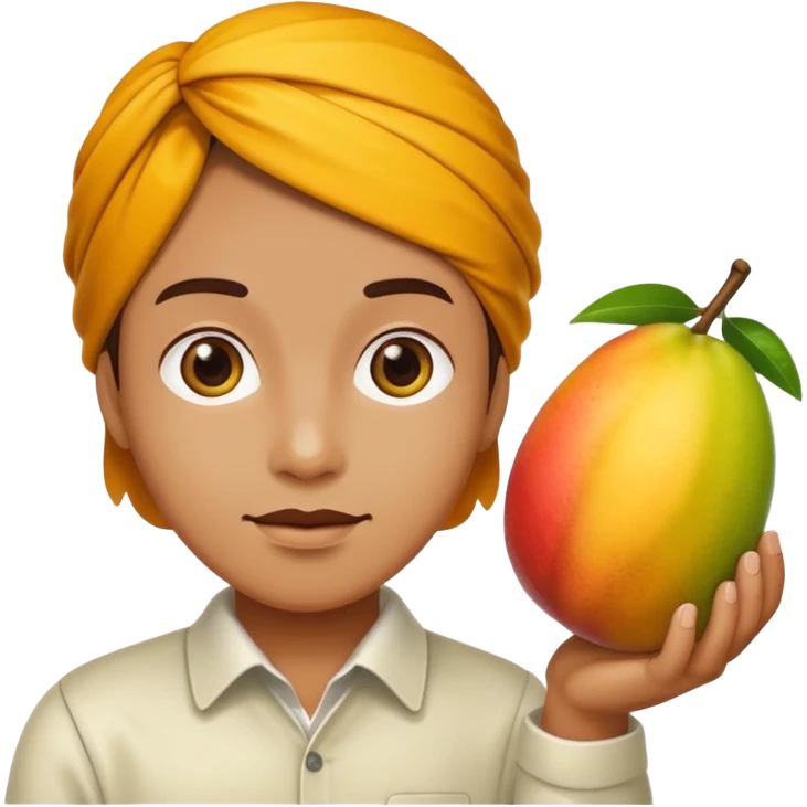 mango in white hand, android emoji style emoji