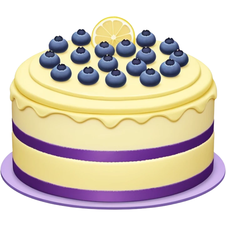 lemon and blueberry buttercream cake emoji