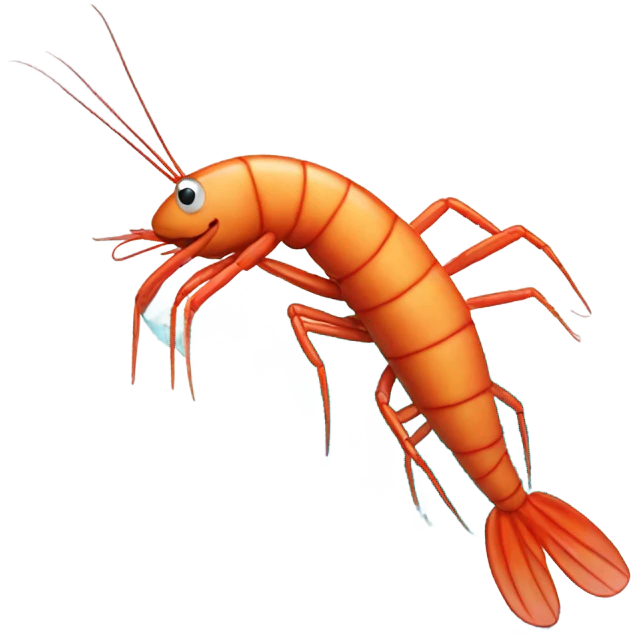 Shrimp surfing emoji