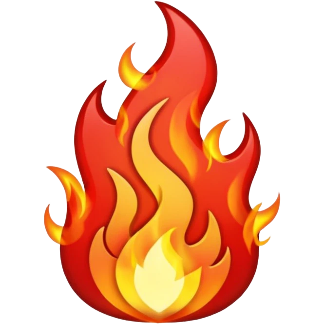 glitter red flame emoji