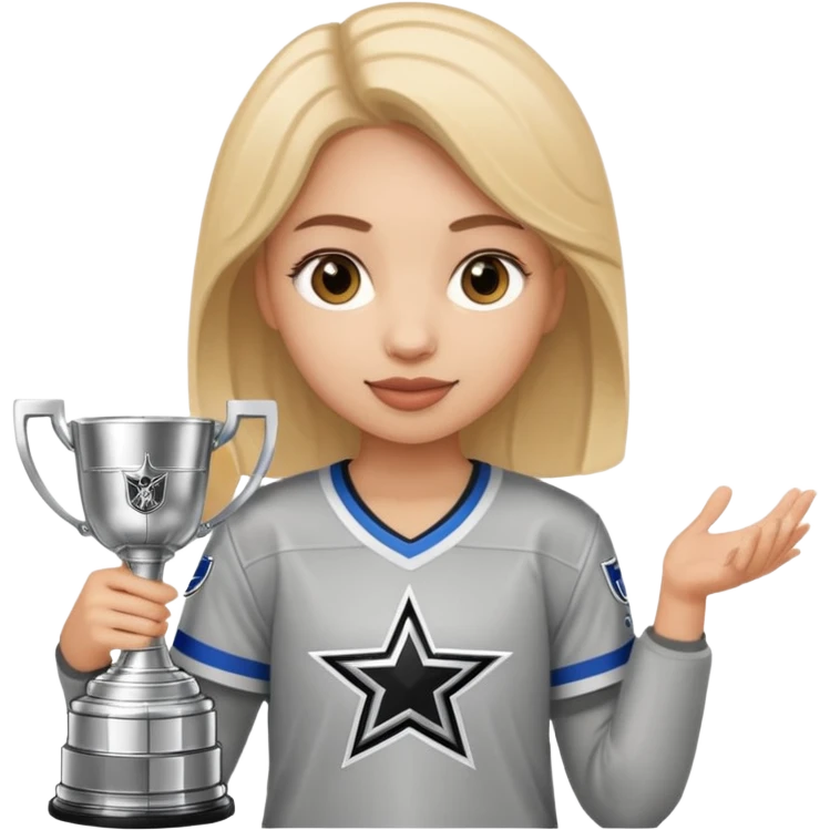 A girl with a Stanley cup emoji