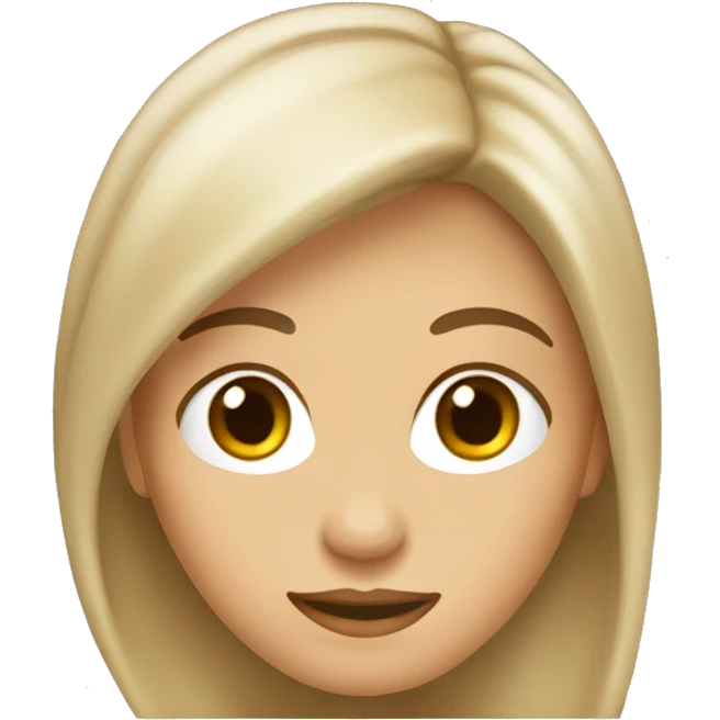 Emoji de mujer de tez blanca con ojos color miel y cabello castaño claro casi rubio emoji