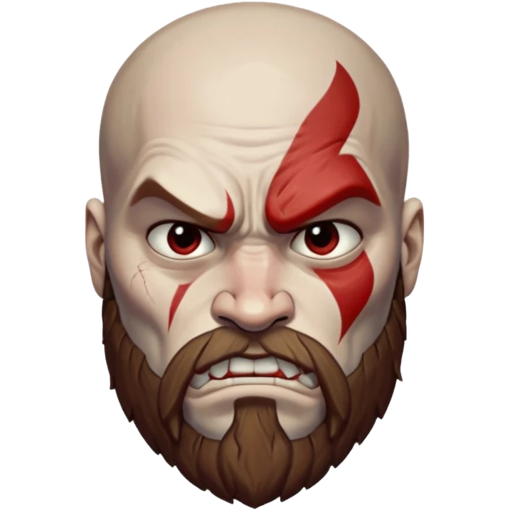 Visage de Kratos du jeu PlayStation emoji