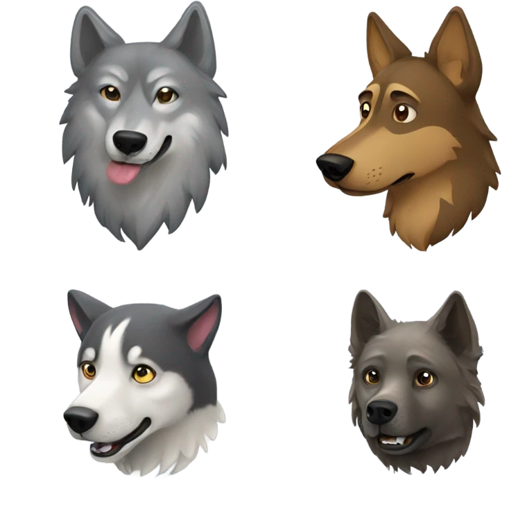 wolf and dog emoji