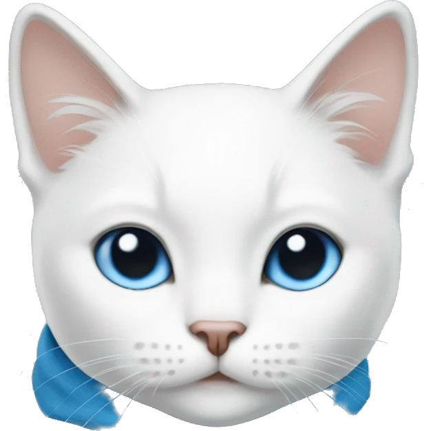 white cat in head blue scarf emoji