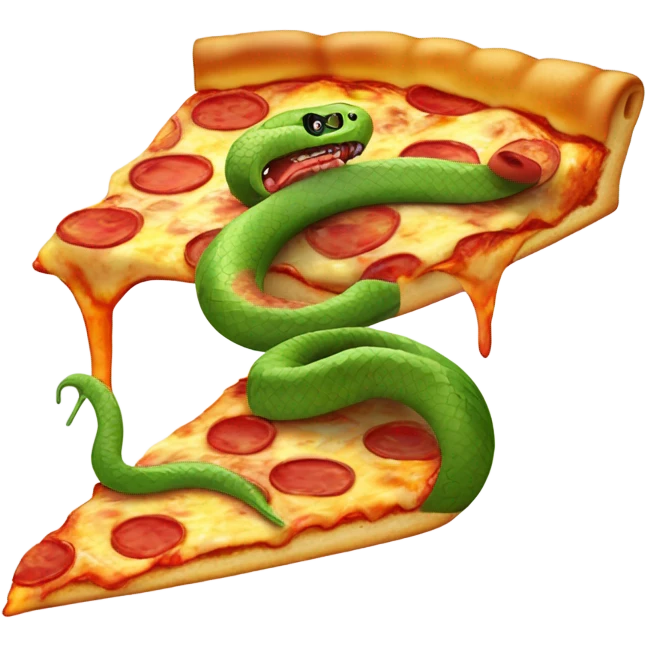 Snake eating pizza emoji