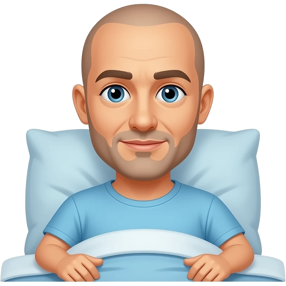 Uomo calvo  nel letto emoji