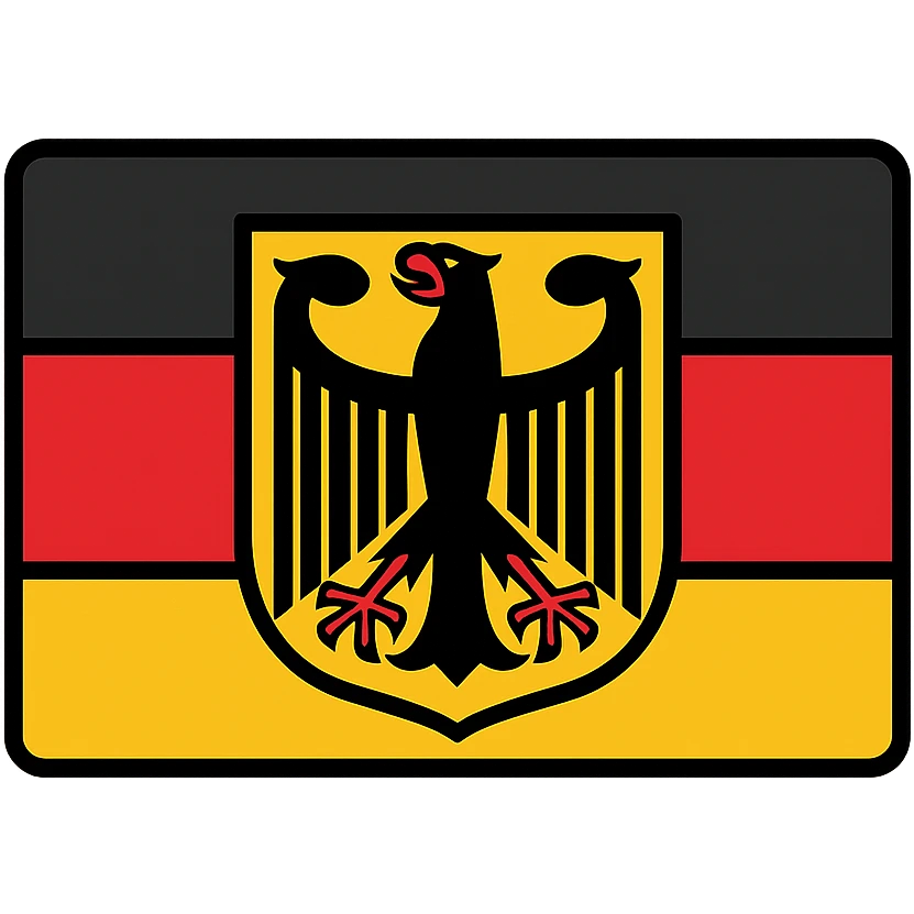 iconic German flag with centered Bundesadler, clear and bold colors, no text, suitable as an icon emoji