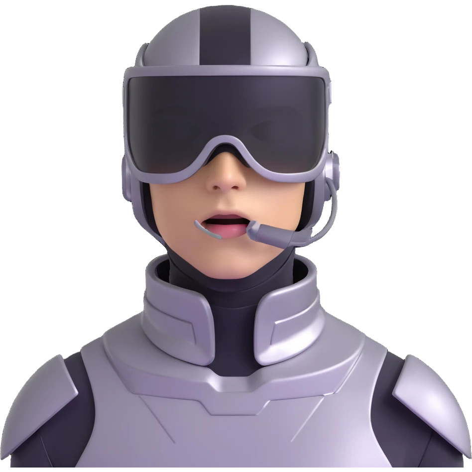 cyber y2k guy with metallic clothing, futuristic visor, and duct tape over his mouth emoji